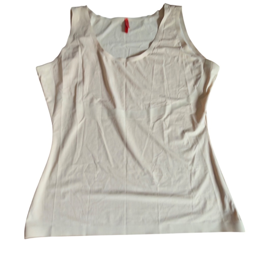 SPANX Seamless Shaping Tank Top Cream Beige 1X Scoop Neck Smoothing Camisole